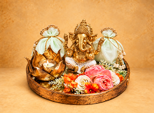 Antique Bird Glass Tray Ganesha Hamper