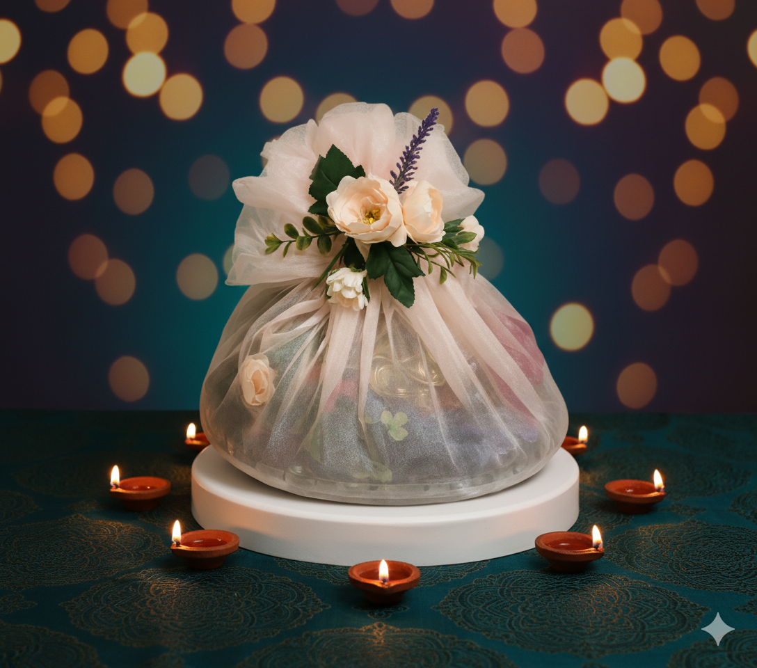 Packed with Pink Cloth the beautiful festive ganesha hamper