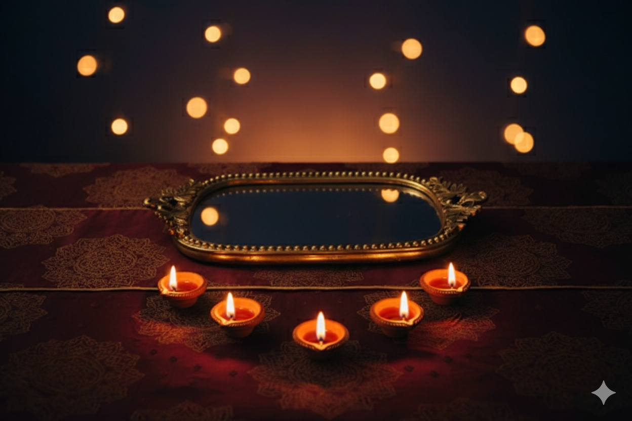 Blossom Hampers Eternal Bloom Luxe Hamper featuring an antique brass mirror tray.